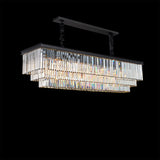 Allure 20-Light LED Chandelier – Black Rectangular Crystal Modern Lighting Fixture