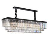 Allure 20-Light LED Chandelier – Black Rectangular Crystal Modern Lighting Fixture