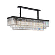 Allure 20-Light LED Chandelier – Black Rectangular Crystal Modern Lighting Fixture