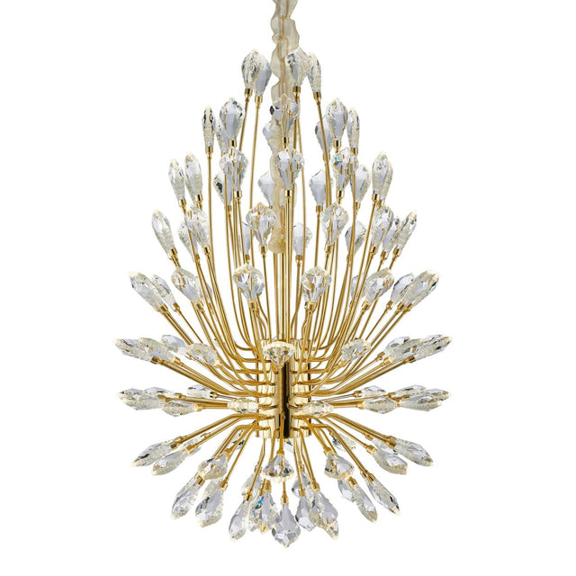 Astra LED Large Chandelier – Gold Starburst Crystal Luxury Statement Fixture