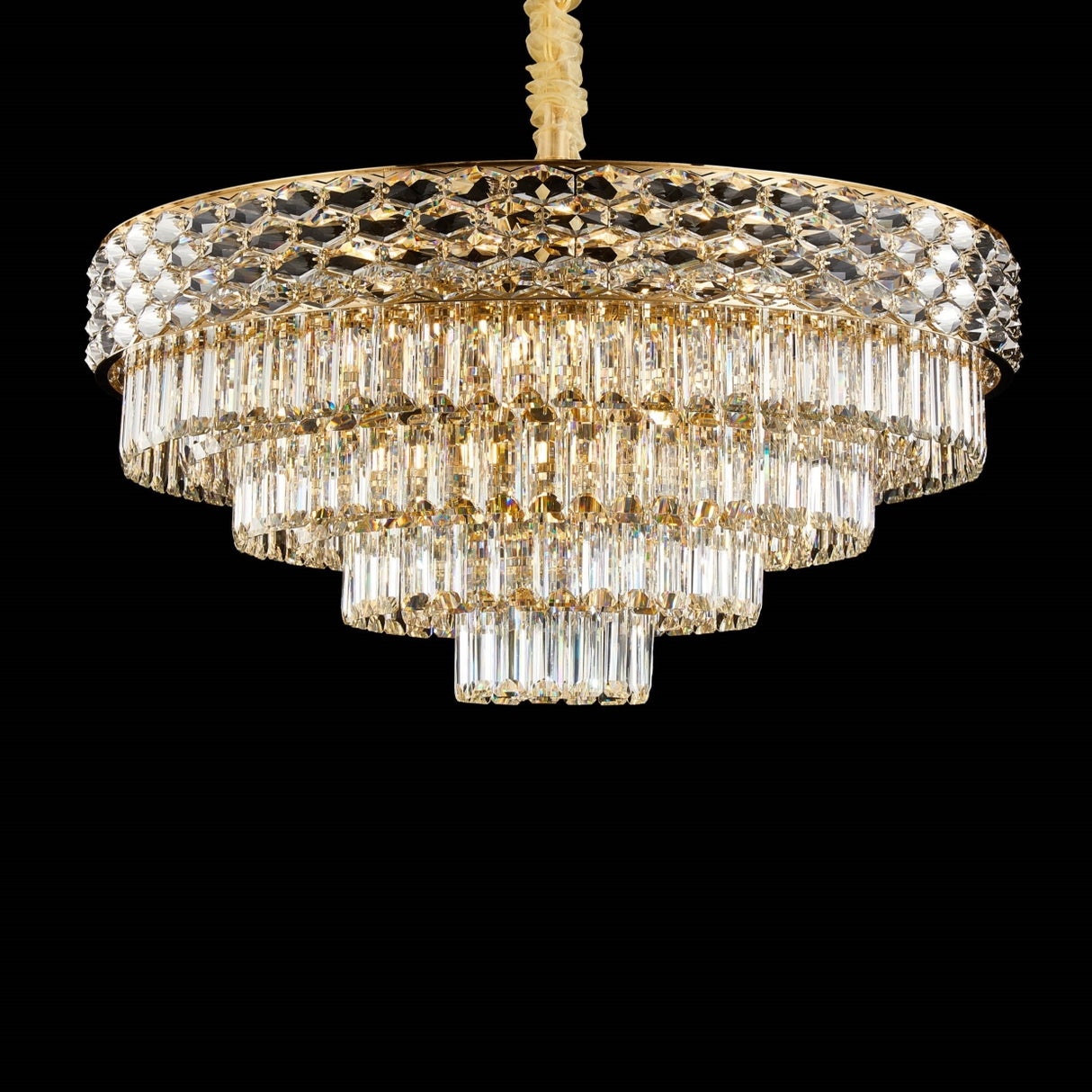 Aurelia 21-Light Chandelier – Gold Tiered Crystal Luxury Statement Lighting