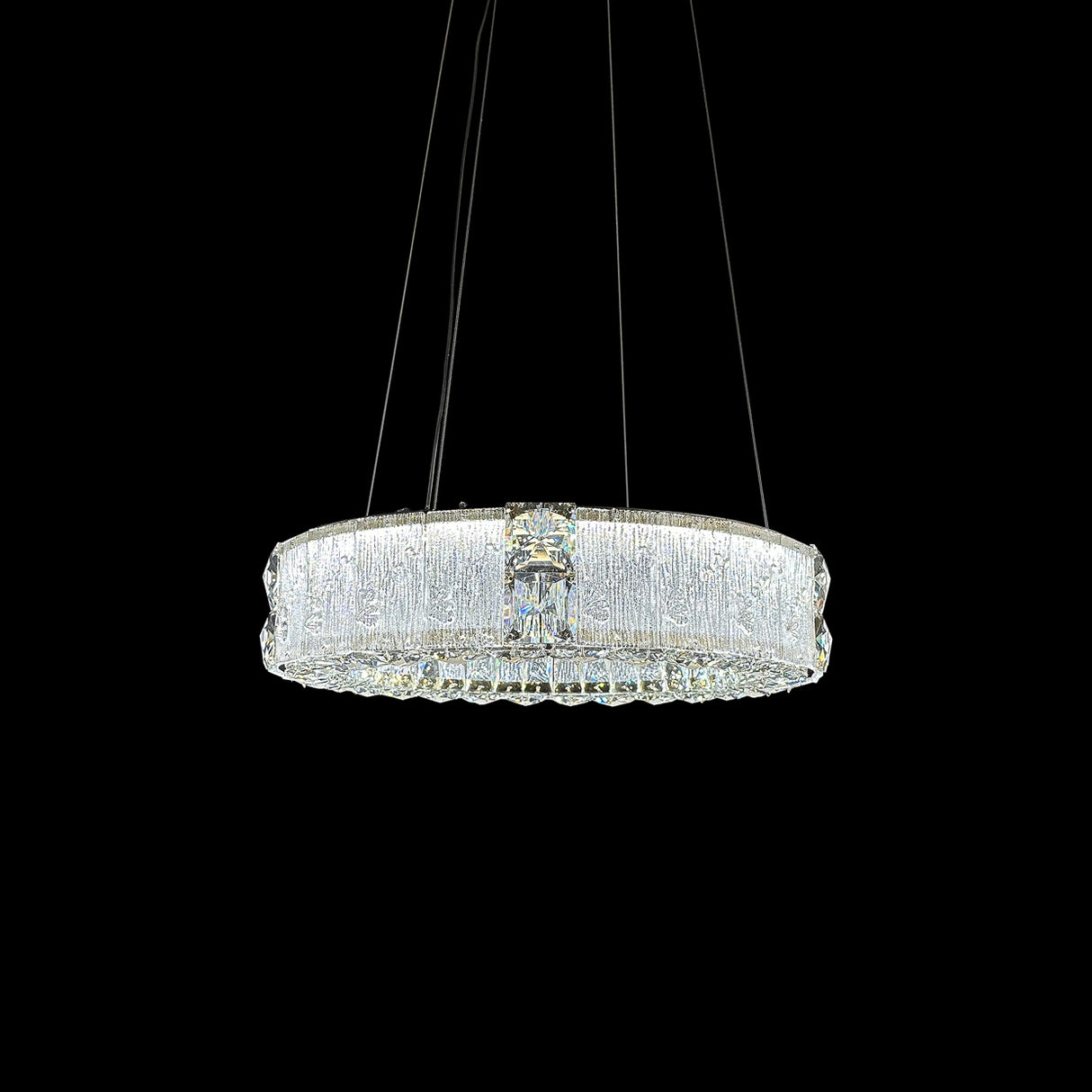 Mina Small Round LED Chandelier – Modern Slim Circular LED Lighting Fixture