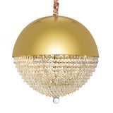 Eclipse LED Chandelier – Gold Dome with Silver Accent Contemporary Light