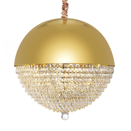 Eclipse LED Chandelier – Gold Dome with Silver Accent Contemporary Light