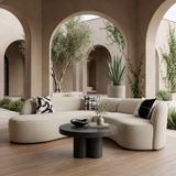 Lucena - Outdoor Oyster Olefin Fabric Curved Sectional Sofa - View Image 1