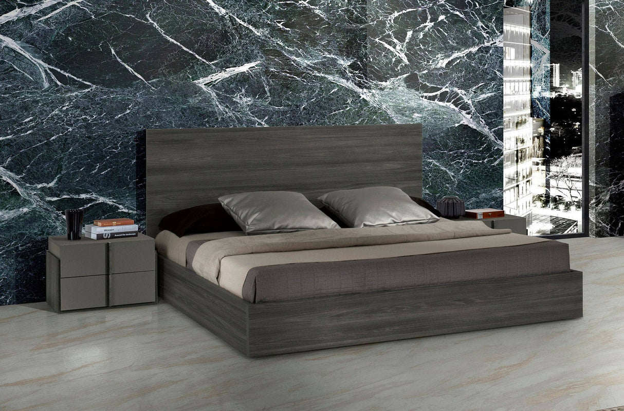 Lucia - Eastern King Italian Modern Matte Grey / Elm Grey Bed - View Image 1