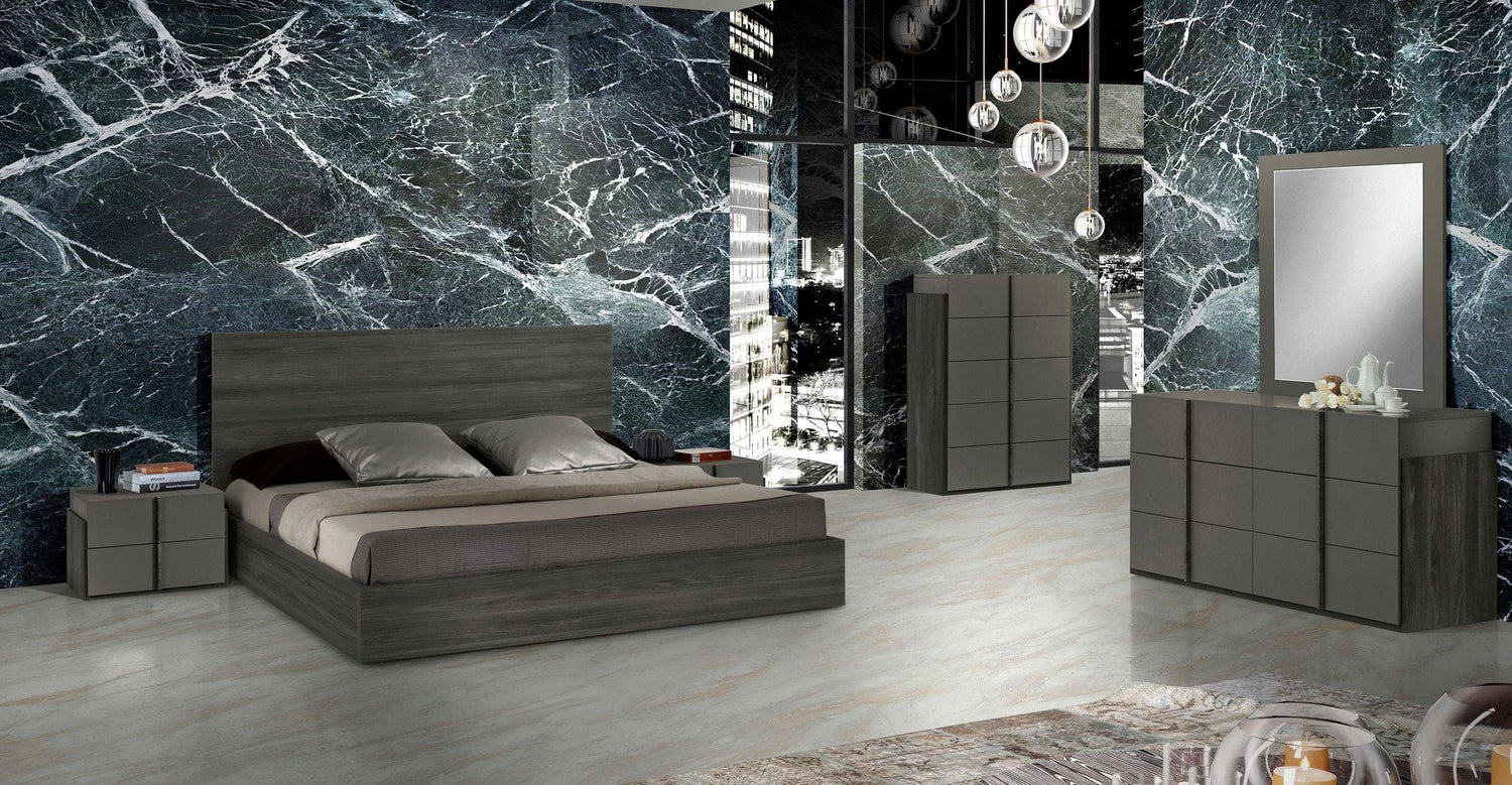 Full Lucia - Italian Modern Matte Grey / Elm Grey Bedroom Set - View Image 1