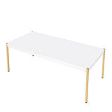 Acme - Otrac Coffee Table LV00034 White & Gold Finish