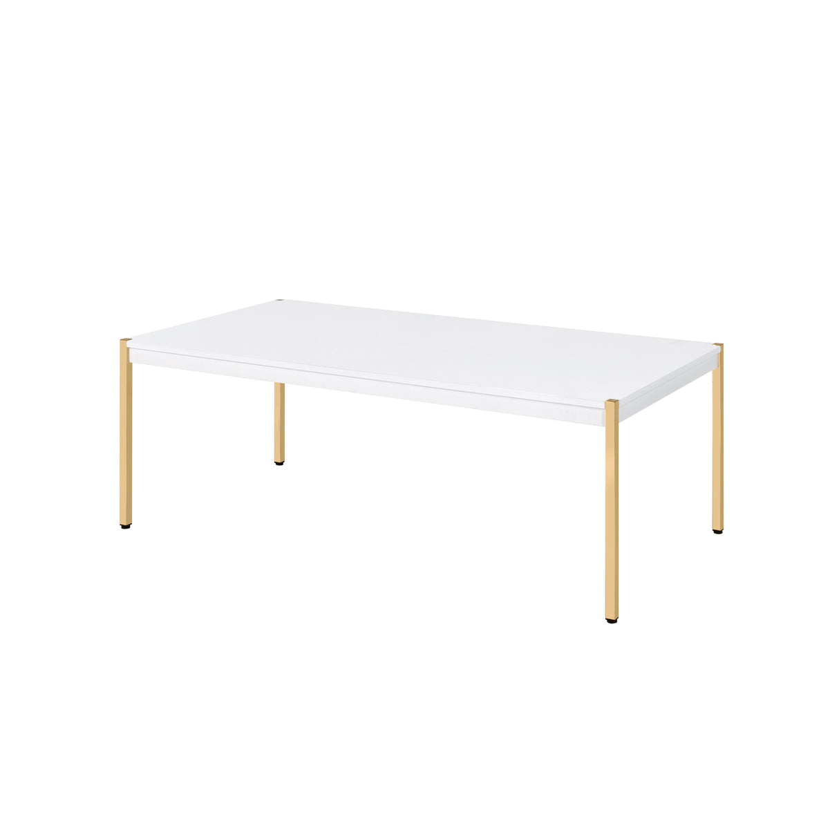 Acme - Otrac Coffee Table LV00034 White & Gold Finish