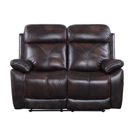 Acme - Perfiel Motion Loveseat LV00067 Two Tone Dark Brown Top Grain Leather