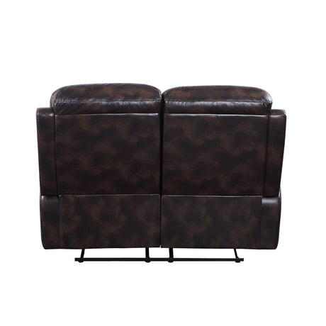 Acme - Perfiel Motion Loveseat LV00067 Two Tone Dark Brown Top Grain Leather