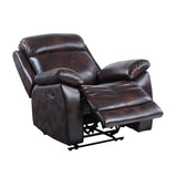 Acme - Perfiel Motion Recliner LV00068 Two Tone Dark Brown Top Grain Leather