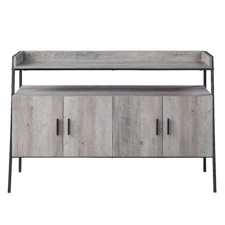 Acme - Samiya Tv Stand LV00151 Gray Oak & Black Finish