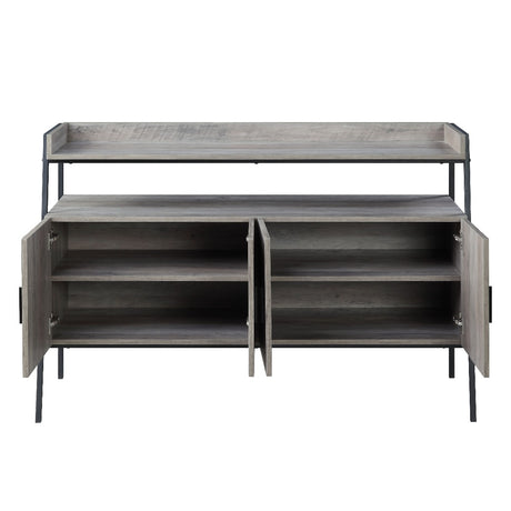 Acme - Samiya Tv Stand LV00151 Gray Oak & Black Finish