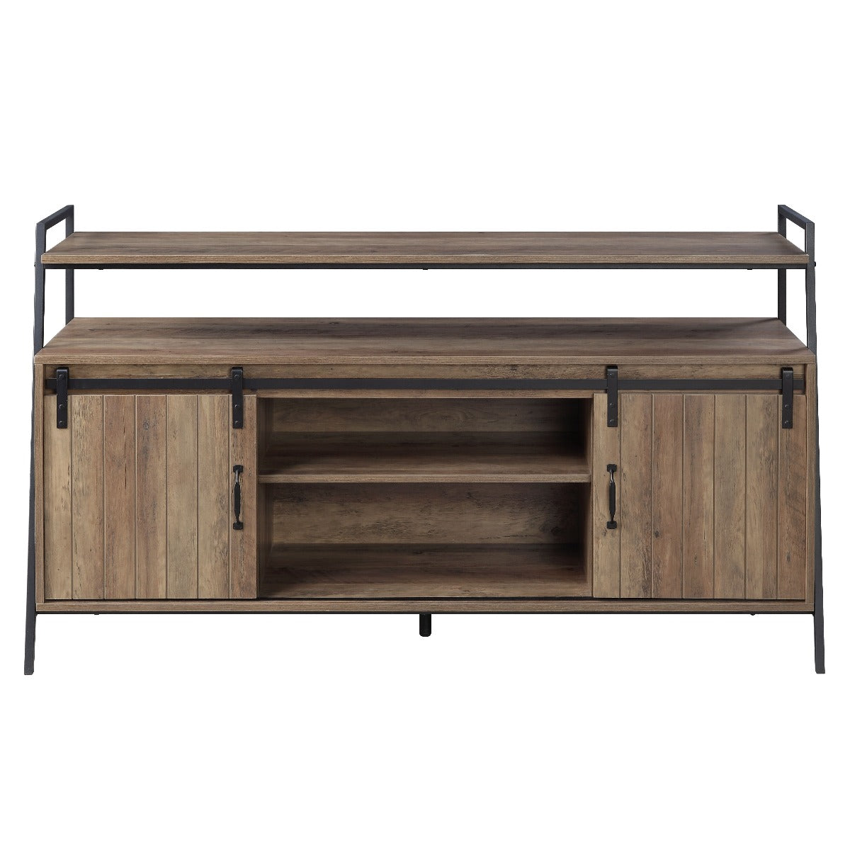 Acme - Rashawn Tv Stand LV00152 Rustic Oak & Black Finish