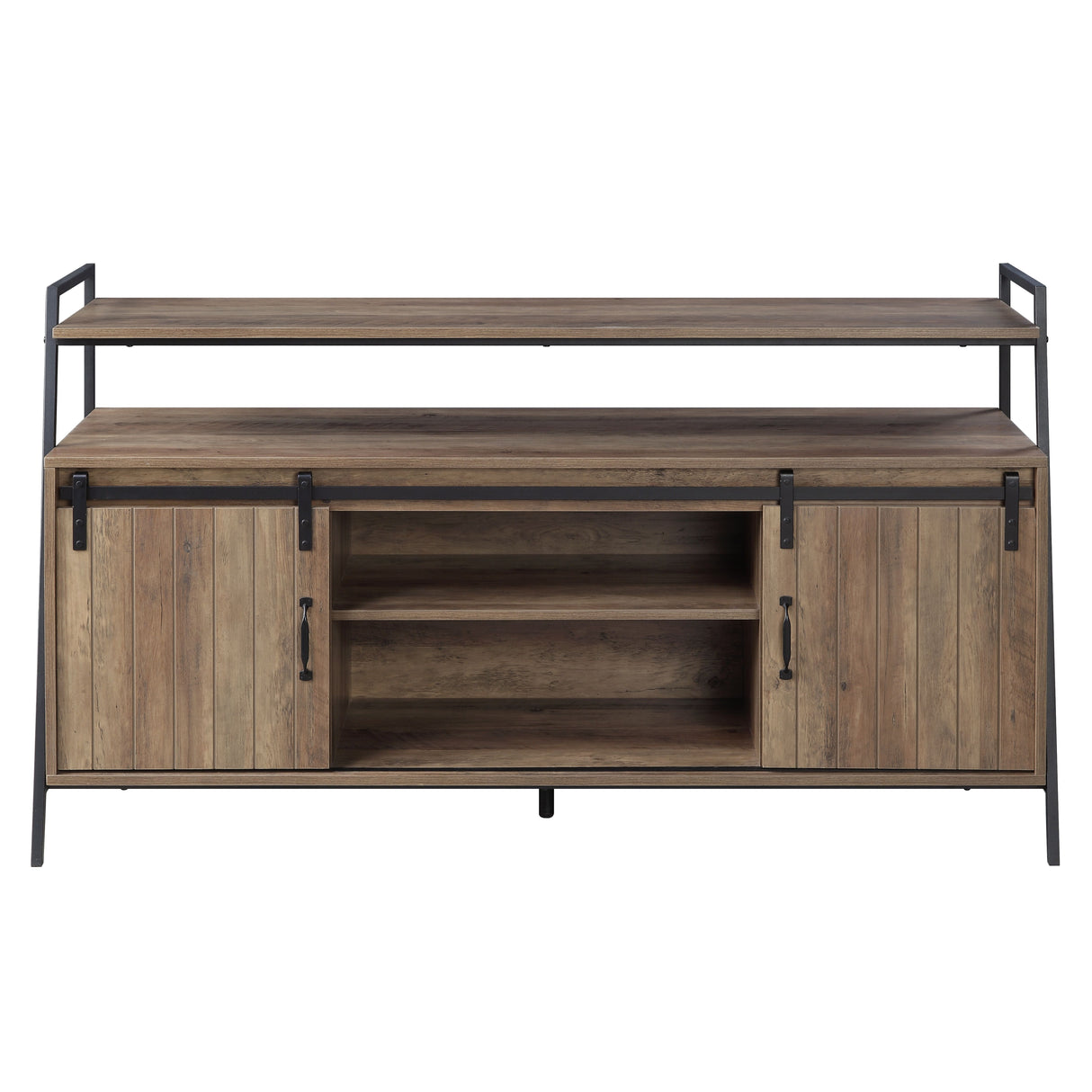 Acme - Rashawn Tv Stand LV00152 Rustic Oak & Black Finish