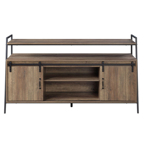 Acme - Rashawn Tv Stand LV00152 Rustic Oak & Black Finish