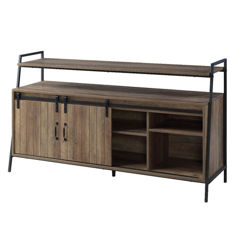 Acme - Rashawn Tv Stand LV00152 Rustic Oak & Black Finish