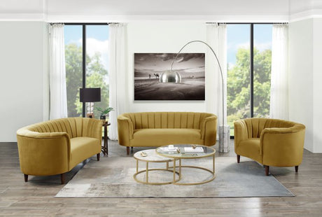 Acme - Millephri Sofa LV00163 Olive Yellow Velvet