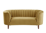 Acme - Millephri Loveseat LV00164 Olive Yellow Velvet