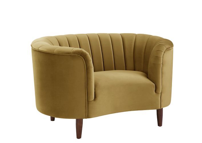 Acme - Millephri Chair LV00165 Olive Yellow Velvet