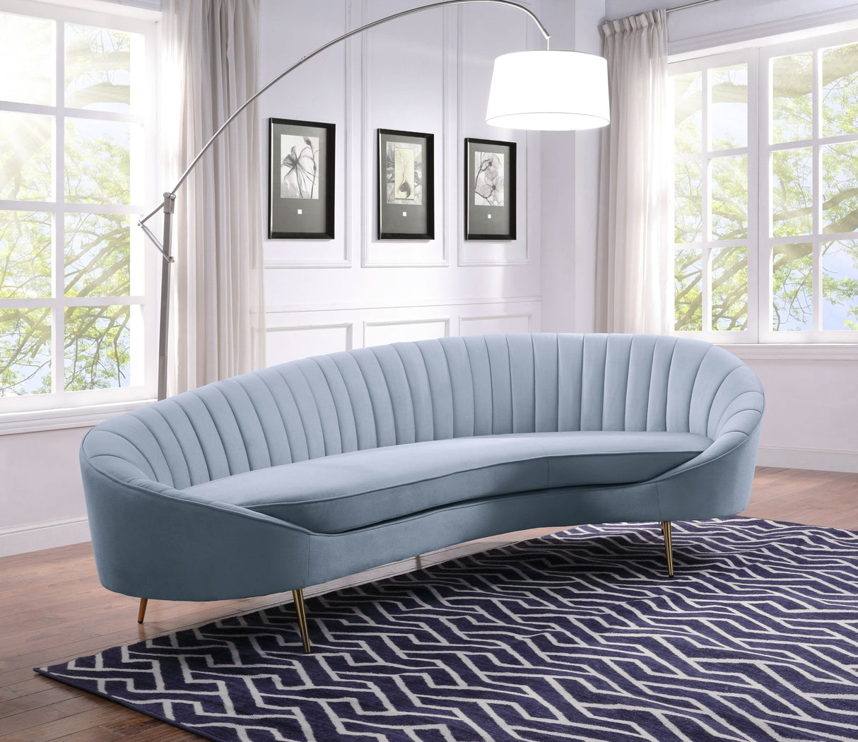 Ballard Sofa LV00204 Light Gray Velvet | Acme | Home Elegance USA