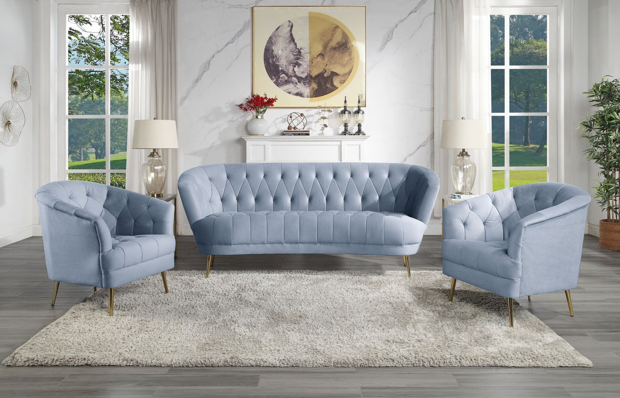 Bayram Sofa LV00207 Light Gray Velvet | Acme - LV00207 - Home Elegance USA - 6