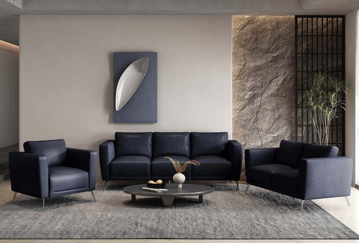 Astonic Sofa LV00212 Blue Leather | Acme | Home Elegance USA