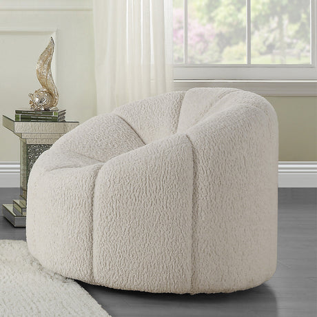 Acme - Osmash Chair W/Swivel LV00230 White Teddy Sherpa