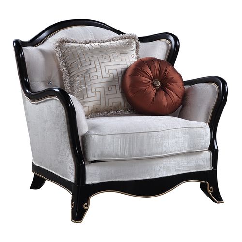 Acme - Nurmive Chair W/2 Pillows LV00253 Beige Fabric