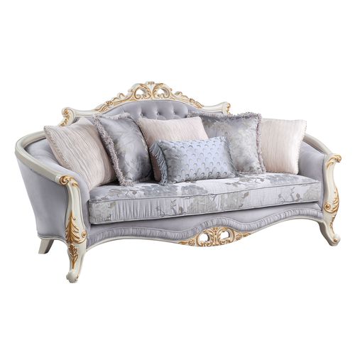 Acme - Galelvith Sofa W/6 Pillows LV00254 Gray Fabric