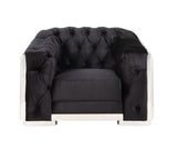 Acme - Pyroden Chair LV00298 Black Velvet & Chrome Finish