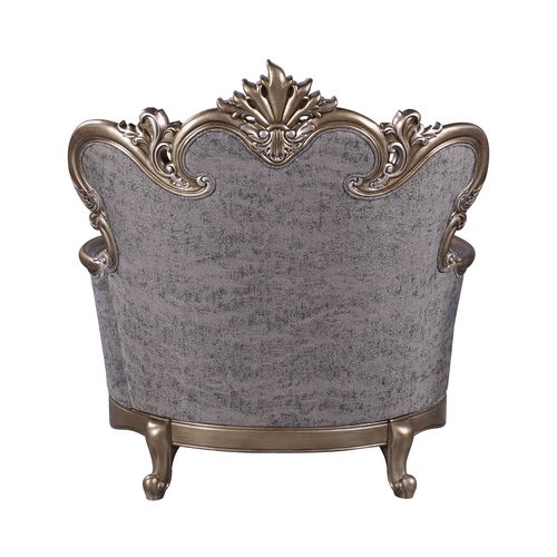 Acme - Elozzol Chair W/Pillow LV00301 Fabric & Antique Bronze Finish