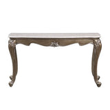 Acme - Elozzol Sofa Table LV00304 Marble Top & Antique Bronze Finish