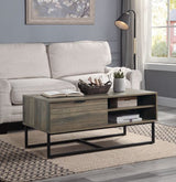 Acme - Homare Coffee Table LV00323 Rustic Oak & Black Finish