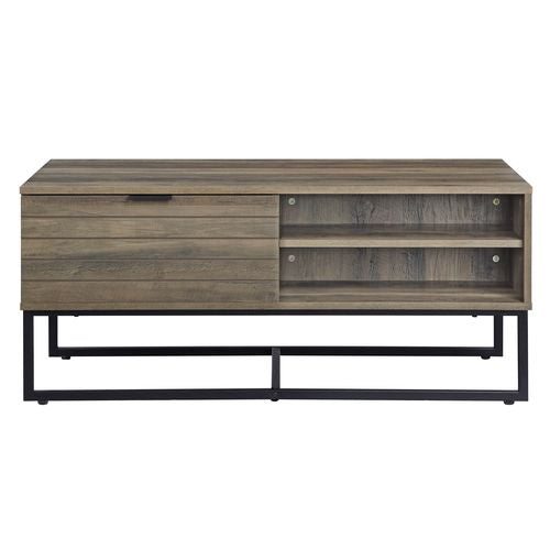 Acme - Homare Coffee Table LV00323 Rustic Oak & Black Finish