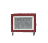 Acme - Heibero II Chair LV00329 Pink Velvet & Faux Diamond Trim