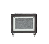 Acme - Heibero II Chair LV00332 Gray Velvet & Faux Diamond Trim