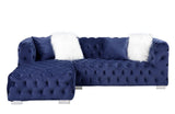 Acme - Syxtyx Sectional Sofa W/4 Pillows LV00333 Blue Velvet