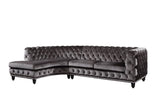 Atesis Sectional Sofa LV00337 Dark Gray Velvet | Acme | Home Elegance USA