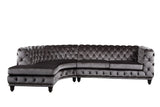 Atesis Sectional Sofa LV00337 Dark Gray Velvet | Acme | Home Elegance USA