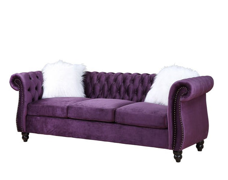 Acme - Thotton Sofa W/2 Pillows LV00340 Purple Velvet