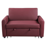 Caia Adjustable Sofa W/Sleeper LV00343 Red Fabric | Acme | Home Elegance USA