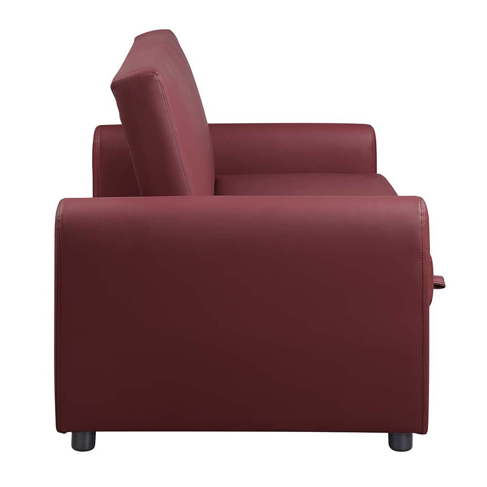 Caia Adjustable Sofa W/Sleeper LV00343 Red Fabric | Acme | Home Elegance USA