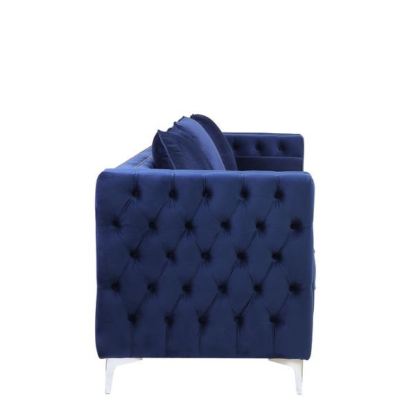 Bovasis Sofa W/5 Pillows LV00366 Blue Velvet | Acme - LV00366 - Home Elegance USA - 3