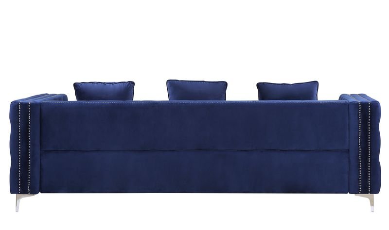 Bovasis Sofa W/5 Pillows LV00366 Blue Velvet | Acme | Home Elegance USA