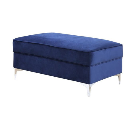 Bovasis Ottoman LV00367 Blue Velvet | Acme - LV00367 - Home Elegance USA - 1