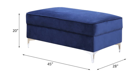 Acme - Bovasis Ottoman LV00367 Blue Velvet