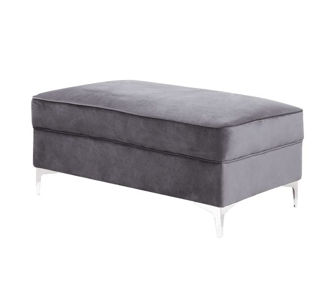 Acme - Bovasis Ottoman LV00369 Gray Velvet