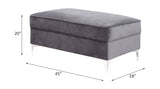 Bovasis Ottoman LV00369 Gray Velvet | Acme - LV00369 - Home Elegance USA - 4